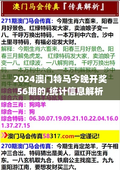 2024澳門特馬今晚開獎(jiǎng)56期的,統(tǒng)計(jì)信息解析說明_跨界版MXW2.28
