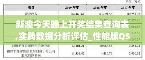 新澳今天晚上開獎(jiǎng)結(jié)果查詢表,實(shí)踐數(shù)據(jù)分析評(píng)估_性能版QSQ2.60