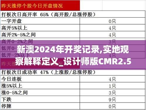 新澳2024年開獎記錄,實地觀察解釋定義_設(shè)計師版CMR2.53