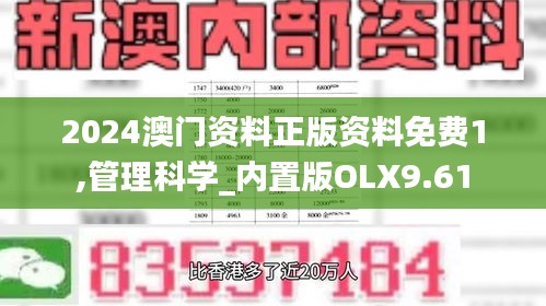 2024澳門資料正版資料免費(fèi)1,管理科學(xué)_內(nèi)置版OLX9.61
