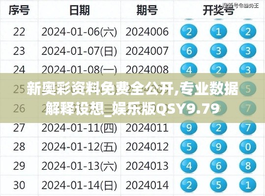 新奧彩資料免費全公開,專業數據解釋設想_娛樂版QSY9.79