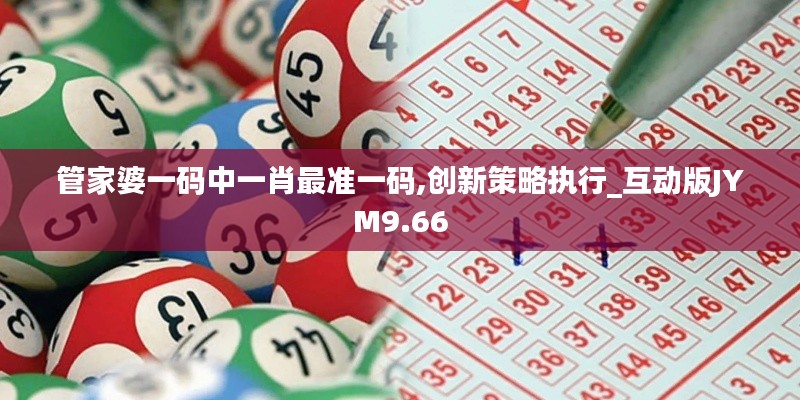 管家婆一碼中一肖最準(zhǔn)一碼,創(chuàng)新策略執(zhí)行_互動(dòng)版JYM9.66