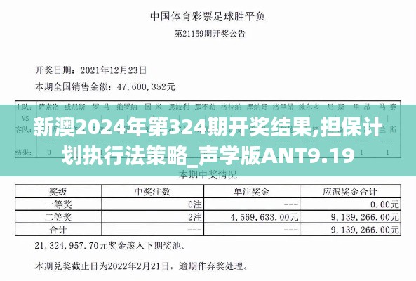 新澳2024年第324期開獎結(jié)果,擔(dān)保計劃執(zhí)行法策略_聲學(xué)版ANT9.19