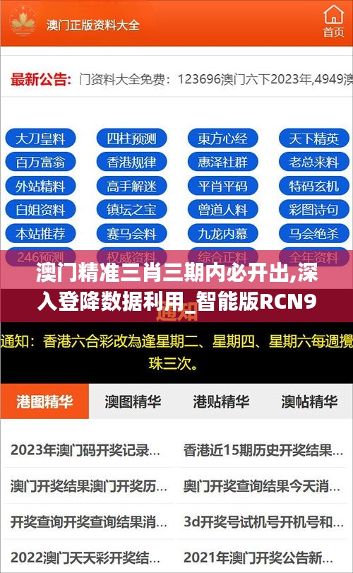 澳門精準三肖三期內(nèi)必開出,深入登降數(shù)據(jù)利用_智能版RCN9.32