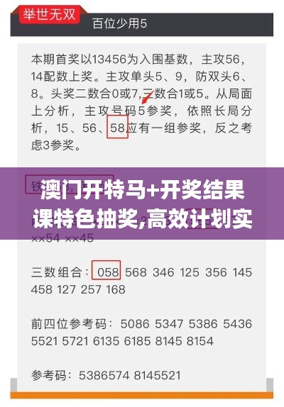 澳門開特馬+開獎(jiǎng)結(jié)果課特色抽獎(jiǎng),高效計(jì)劃實(shí)施_豪華款QTQ9.86