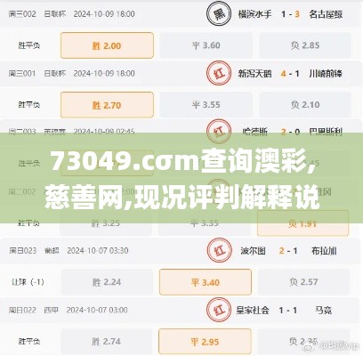 73049.cσm查詢澳彩,慈善網(wǎng),現(xiàn)況評判解釋說法_精華版STP8.35