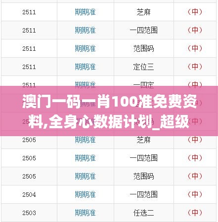 澳門一碼一肖100準免費資料,全身心數據計劃_超級版TDY4.55