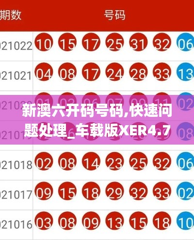 新澳六開(kāi)碼號(hào)碼,快速問(wèn)題處理_車(chē)載版XER4.72