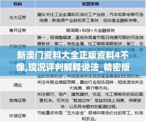 新澳門資料大全正版資料4不像,現況評判解釋說法_精密版HOE69.907