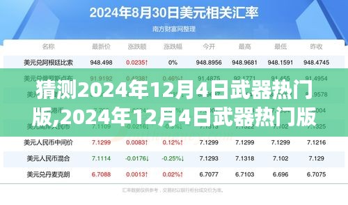 2024年12月4日武器熱門版預(yù)測(cè)與個(gè)人見(jiàn)解，未來(lái)趨勢(shì)展望