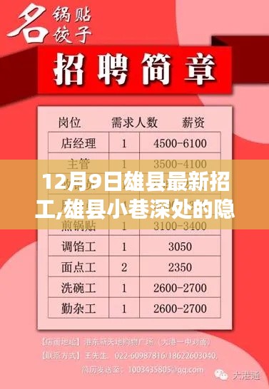 雄縣小巷深處的隱藏寶藏，特色小店招工奇遇揭秘