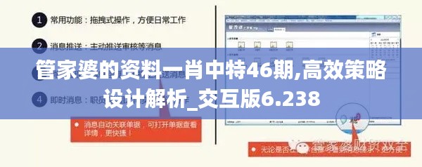 管家婆的資料一肖中特46期,高效策略設(shè)計解析_交互版6.238