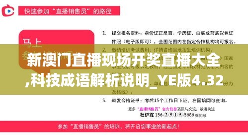 新澳門直播現(xiàn)場開獎直播大全,科技成語解析說明_YE版4.321
