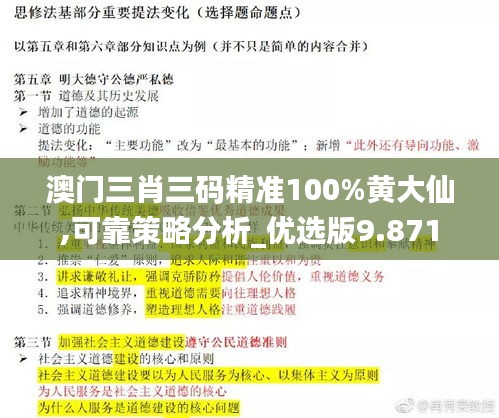 澳門(mén)三肖三碼精準(zhǔn)100%黃大仙,可靠策略分析_優(yōu)選版9.871