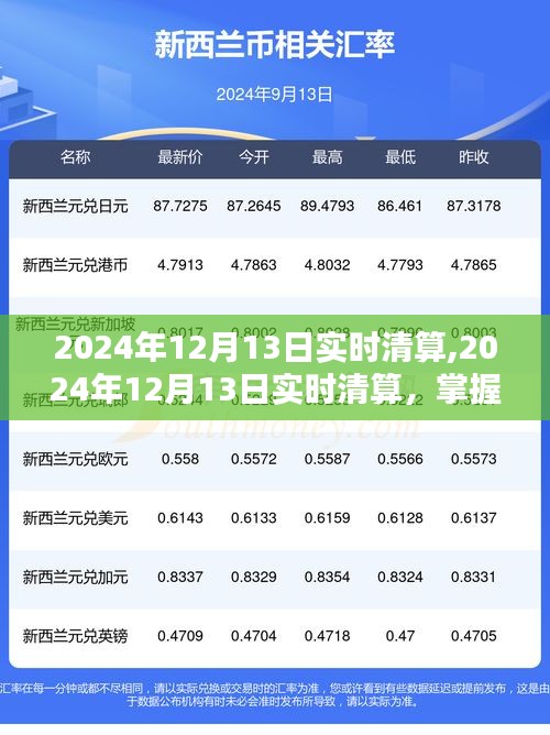 掌握金融動態(tài)，2024年12月13日實(shí)時(shí)清算流程詳解