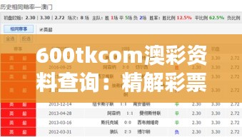 600tkcom澳彩資料查詢：精解彩票預(yù)測(cè)與走勢(shì)分析