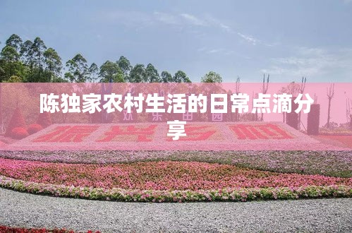 陳獨(dú)家農(nóng)村生活的日常點(diǎn)滴分享