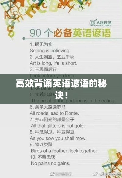高效背誦英語諺語的秘訣！