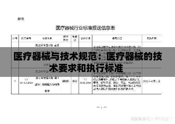 醫(yī)療器械與技術(shù)規(guī)范：醫(yī)療器械的技術(shù)要求和執(zhí)行標準 