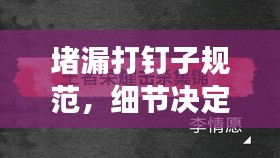 堵漏打釘子規范，細節決定成敗，打造精品工程的秘訣！