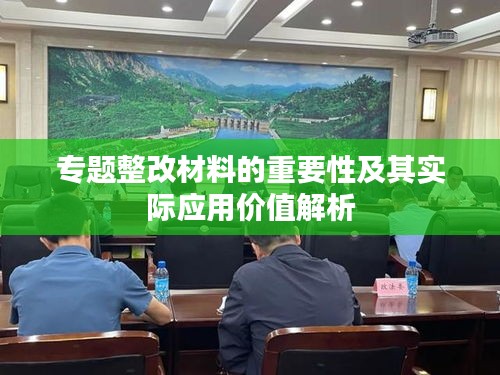 專題整改材料的重要性及其實際應用價值解析