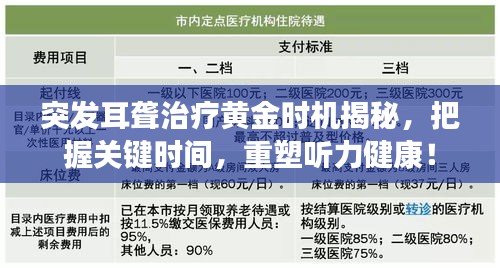 突發(fā)耳聾治療黃金時(shí)機(jī)揭秘，把握關(guān)鍵時(shí)間，重塑聽(tīng)力健康！