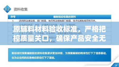 原輔料材料驗收標(biāo)準(zhǔn)，嚴(yán)格把控質(zhì)量關(guān)口，確保產(chǎn)品安全無虞