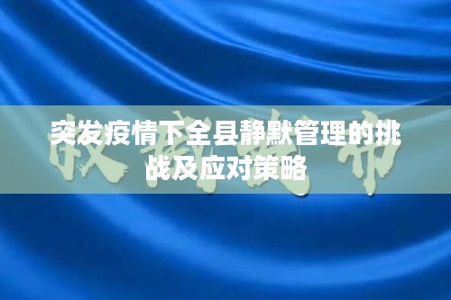 突發(fā)疫情下全縣靜默管理的挑戰(zhàn)及應對策略