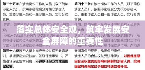 落實總體安全觀，筑牢發展安全屏障的重要性