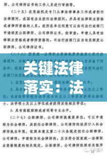 關鍵法律落實：法律的落實 