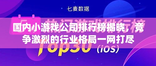 國內小游戲公司排行榜揭曉，競爭激烈的行業格局一網打盡
