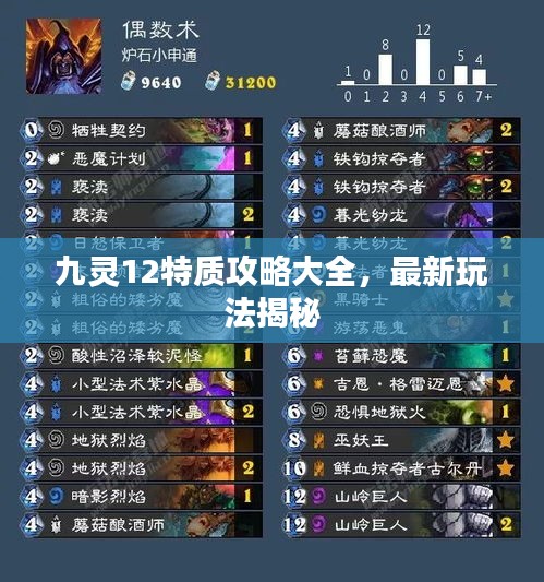 九靈12特質(zhì)攻略大全，最新玩法揭秘