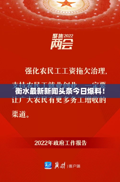 衡水最新新聞頭條今日爆料！