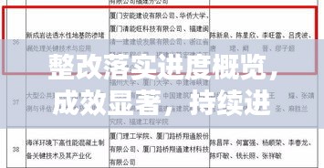 整改落實進度概覽，成效顯著，持續進步報告