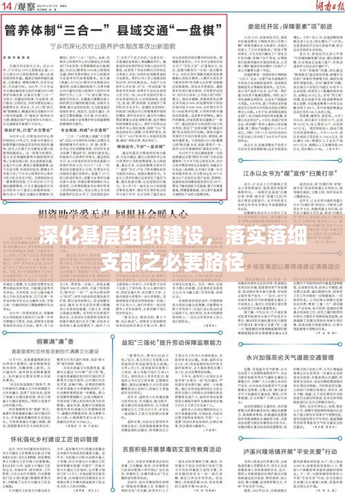 深化基層組織建設，落實落細支部之必要路徑
