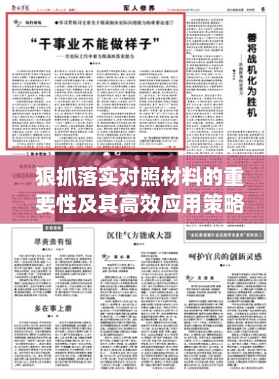 狠抓落實(shí)對照材料的重要性及其高效應(yīng)用策略解析