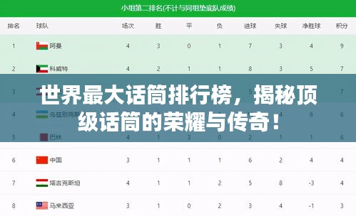 世界最大話筒排行榜，揭秘頂級話筒的榮耀與傳奇！