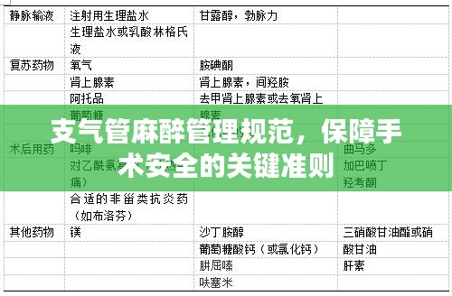 支氣管麻醉管理規范，保障手術安全的關鍵準則
