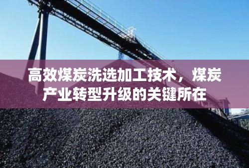 高效煤炭洗選加工技術，煤炭產業轉型升級的關鍵所在