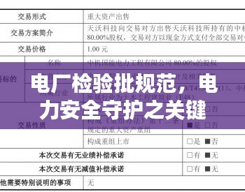 電廠檢驗批規(guī)范，電力安全守護之關鍵環(huán)節(jié)