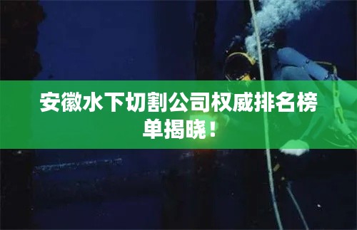 安徽水下切割公司權威排名榜單揭曉！