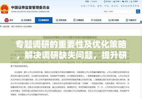 專題調研的重要性及優化策略，解決調研缺失問題，提升研究質量！
