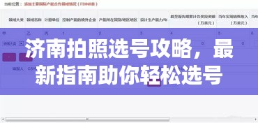 濟南拍照選號攻略，最新指南助你輕松選號！