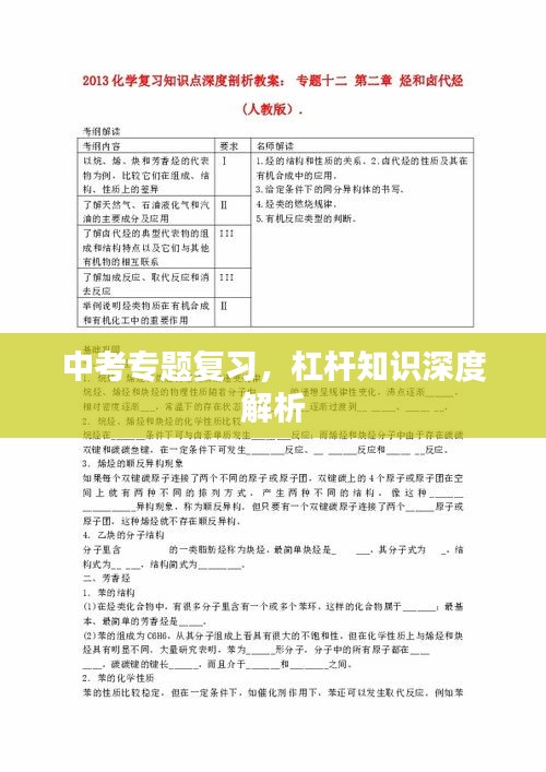 中考專題復習，杠桿知識深度解析