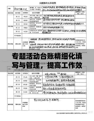 專(zhuān)題活動(dòng)臺(tái)賬精細(xì)化填寫(xiě)與管理，提高工作效率的秘訣