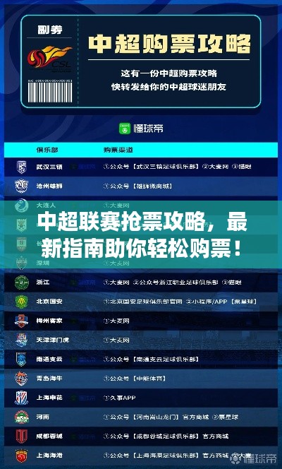 中超聯賽搶票攻略，最新指南助你輕松購票！