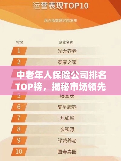 中老年人保險公司排名TOP榜，揭秘市場領先者！